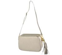 modamoda de - T240 - Petit sac à bandoulière en cuir véritable, Métal doré clair, s