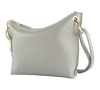 modamoda de T243 Petit sac à bandoulière en cuir fabriqué en Italie, Gris télé., Small