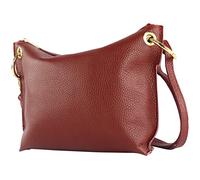modamoda de T243 Petit sac à bandoulière en cuir fabriqué en Italie, Pourpre, Small