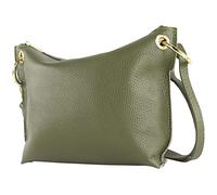 modamoda de T243 Petit sac à bandoulière en cuir fabriqué en Italie, vert olive, Small