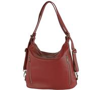 modamoda de T249 Sac à dos 2 en 1 pour femme en cuir fait main en Italie, Pourpre, m