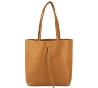 modamoda de - T253 - Ital. Sac à main avec poche intérieure en cuir, Cognac clair, m