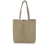 modamoda de - T253 - Ital. Sac à main avec poche intérieure en cuir, Gris beige., m