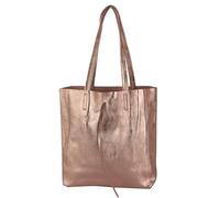 modamoda de - T253 - Ital. Sac à main avec poche intérieure en cuir, Rose métallisé, m