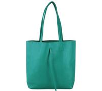 modamoda de - T253 - Ital. Sac à main avec poche intérieure en cuir, turquoise, m