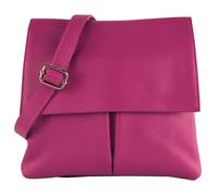 modamoda de T63LEDER - Sac à bandoulière en cuir pour femme - 26 x 25 x 2 cm - Bandoulière réglable - Fabriqué à la main en Italie, Rose, s