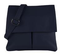 modamoda de T63LEDER - Sac à bandoulière en cuir pour femme, bleu foncé, Small
