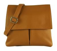 modamoda de - T63LEDER - Sac à bandoulière en cuir pour femme, Camel foncé, s