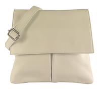 modamoda de - T63LEDER - Sac à bandoulière en cuir pour femme, crème, Small
