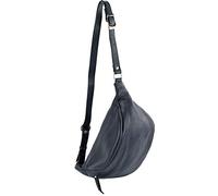 modamoda de - T77 Grand sac banane Sac poitrine italien en cuir souple, bleu foncé, Large