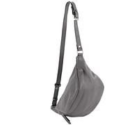 modamoda de - T77 Grand sac banane Sac poitrine italien en cuir souple, gris graphite, Large