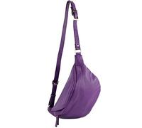 modamoda de - T77 Grand sac banane Sac poitrine italien en cuir souple, lilas, Large