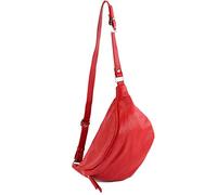 modamoda de - T77 Grand sac banane Sac poitrine italien en cuir souple, rouge, Large