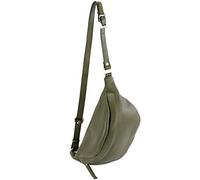 modamoda de - T77 Grand sac banane Sac poitrine italien en cuir souple, vert olive, Large