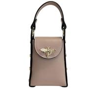 Modarno mini sac en cuir véritable dollar avec fermoir mousqueton en forme d'abeille, clous latéraux, chaîne métallique amovible, poignée en cuir, Rose chair