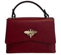 Modarno Sac à main femme en cuir véritable avec fermeture à abeille 20 x 7 x 14 cm, bordeaux