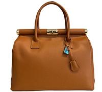 Modarno Sac à main pour femme en cuir avec bandoulière 35 x 28 x 16 cm, Camel