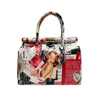 Modarno Sac à main pour femme en cuir avec bandoulière 35 x 28 x 16 cm, Journal