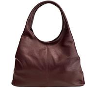 Modarno Sac en cuir pour femme | Noir | Sac à bandoulière | Cuir véritable | Fabriqué en Italie | Modèle Samona, Bordeaux foncé, 36 x 14 x 50 cm