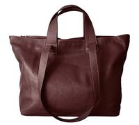 Modarno Sac en cuir - Sac à bandoulière sac à main à double usage, cuir souple fabriqué en Italie, bordeaux