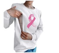 Modaworld Cancer du Sein d'Octobre T Shirt Allaitement Femme, Femme Cancer du Sein Octobre Rose Ruban Arc-en-Ciel Enceinte Côté Allaitement Vetement T Shirt