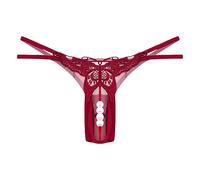 Modaworld Culotte Sexy Femme Ouverte Coquine String en Dentelle avec Noeud Lace Floral Transparent Tangas Slips Mystérieux Erotique Sexy String