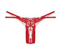 Modaworld Culotte Sexy Femme Ouverte Coquine String en Dentelle avec Noeud Lace Floral Transparent Tangas Slips Mystérieux Erotique Sexy String