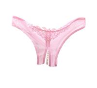 Modaworld Culotte Sexy Femme Ouverte Coquine String en Dentelle avec Noeud Lace Floral Transparent Tangas Slips Mystérieux Erotique Sexy String