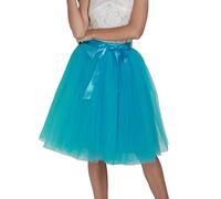 Modaworld Jupe Tulle Femme 3 Couches Tutu en Tulle Taille Elastique Jupe Trapèze Blanc Noir Rose pour Soirée de Bal de Mariage Dames Femme Tutu
