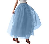 Modaworld Jupon Tulle Femme, Long Jupe Tutu Tulle Jupe, Jupe de Danse du Ventre Asymétrique Jupon en Tulle en Couche Princesse Mariage Parties Mardi Gras FêTe Jupe