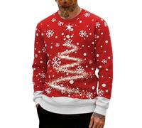 Modaworld Pull De Noël Homme Le Père Imprimé Moche Décontracté en Tricot pour Doux, Sweater 3D Impression Moche Jumper Rigolo Pull Over Noel Sweat-Shirt Merry Christmas Sweatshirt
