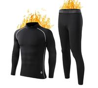Modaworld sous Vetement Thermique Homme Hiver Énsemble Ski Collant Elasticité Ensemble Thermique Respirant sous Pantalon