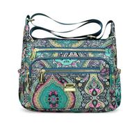 ModaZeal Sac à bandoulière en nylon pour femme, sac à main d'été, sac à bandoulière pour femme, sac à main à motif floral et papillon avec large sangle réglable, #117 Style 5, Medium-size