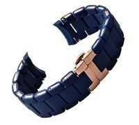 MODBAND Bande de montre en acier en caoutchouc noir en caoutchouc noir blanc pour Armani AR5905 | 5906 | 5920 | 5919 | 5859 Femmes 20 mm Man 23 mm Bracelet de bracele(Blue rose gold,23mm)