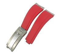 MODBAND Bracelet de montre en caoutchouc avec extrémité incurvée en métal pour montre de sport Rolex Daytona GMT avec boucle coulissante Submariner 20 mm, Golden