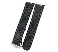 MODBAND Bracelet de montre en caoutchouc de silicone de 20 mm adapté pour Omega Seamaster 300 AT150 Aqua Terra Ultra Light 8900 Boucles de bracelet en acier, 20mm, Blanc 2 Pointed, agate
