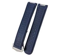 MODBAND Bracelet de montre en caoutchouc de silicone de 20 mm adapté pour Omega Seamaster 300 AT150 Aqua Terra Ultra Light 8900 Boucles de bracelet en acier, 20mm, Bleu bleu 2 Pointed, agate