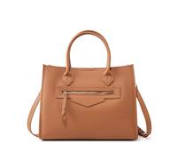 MODBAND Sac à main de grande capacité pour femme en cuir véritable - Sacs de luxe de designer - Sac de banlieue décontracté, marron, 33-26-13 cm
