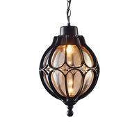 Moddeny 13 "Lumières suspendues extérieures Vintage IP65 Lustre de Plafond extérieur étanche E27 Lampes suspendues en Verre en Aluminium Noir Lampes suspendues industrielles pour Porche