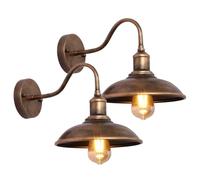 Moddeny 2 Pack Appliques murales d'extérieur Rurales rétro col de Cygne étanche Porche 9,3 Pouces Ferme Grange lumière extérieur antirouille Garage lumière Vintage Montage Mural luminaire