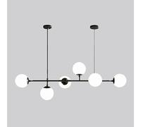 Moddeny 6 Lumière E27 Lustre Moderne Europe du Nord Lustre Boule De Verre Industriel 51 Pouces Plafonnier Suspension pour Salon Salle À Manger Art Décoration Restaurant