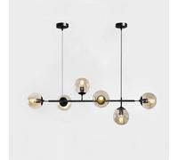 Moddeny Lustre moderne à 6 lumières E27 en Europe du Nord, lustre industriel en boule de verre de 51 pouces, lampe suspendue pour salon, salle à manger, décoration artistique, restaurant