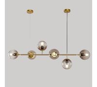 Moddeny Lustre moderne à 6 lumières E27 en Europe du Nord, lustre industriel en boule de verre de 51 pouces, lampe suspendue pour salon, salle à manger, décoration artistique, restaurant