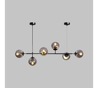 Moddeny Lustre moderne à 6 lumières E27 en Europe du Nord, lustre industriel en boule de verre de 51 pouces, lampe suspendue pour salon, salle à manger, décoration artistique, restaurant