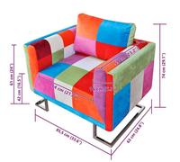Mode 1 PC Chaise de canapé/Canapé-chaise pour adulte CHEZ YIYI fauteuil RELAX cube avec design de patchwork Chrome Tissu 85 5x63954
