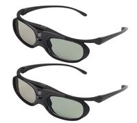 Mode 144Hz Lien DLP Lien 3D - Lunettes de Blocage Actives à 2 Pièces pour Projecteurs Portables Légers et Noirs