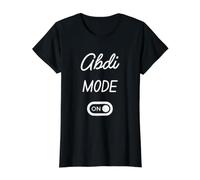 Mode Abdi Activé Nom Drôle T-Shirt Graphique avec Valeur, Femme, Noir, L