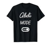 Mode Abdi Activé Nom Drôle T-Shirt Graphique avec Valeur, Homme, Noir, M