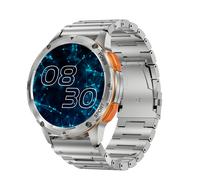 Mode Amoled Montre Intelligente Ak59 Luxe Bt Appel 400 Mah Grande Batterie Bracelet En Métal En Caoutchouc Dames Montres Sport Ak59 Smartwatch -Argent Metal