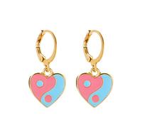 Mode Amour Forme de Coeur pour Chi Boucles d'Oreilles Gouttes pour Femmes Simple Rétro Taiji Balancer Déclaration 6 Couleurs Pendantes pour Femmes Filles Tendance, taille unique, comme décrit